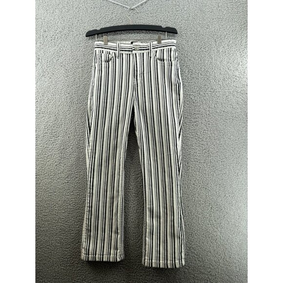 Urban Outfitters BDG Black & White Striped Ankle Straight Leg Jeans Size 26 - Picture 1 of 9